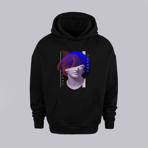 Collage artwork with the title 'Artwork for the hoodie'