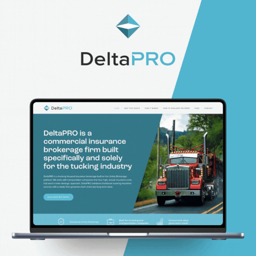 Design with the title 'DeltaPRO Website'