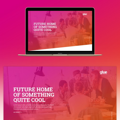 White website with the title 'Glue Web Design - A fresh Human Resources Consultancy firm'