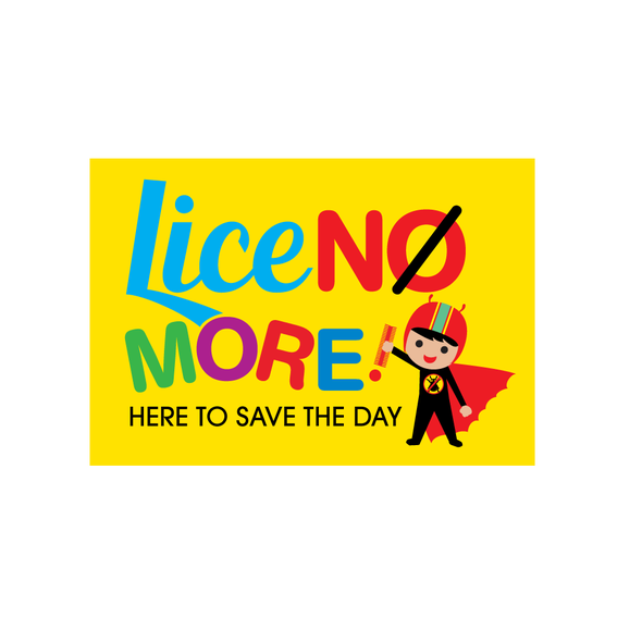 Hair care logo with the title 'Lice NO more!'