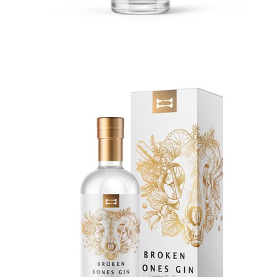 Label Design for Broken Bones Gin