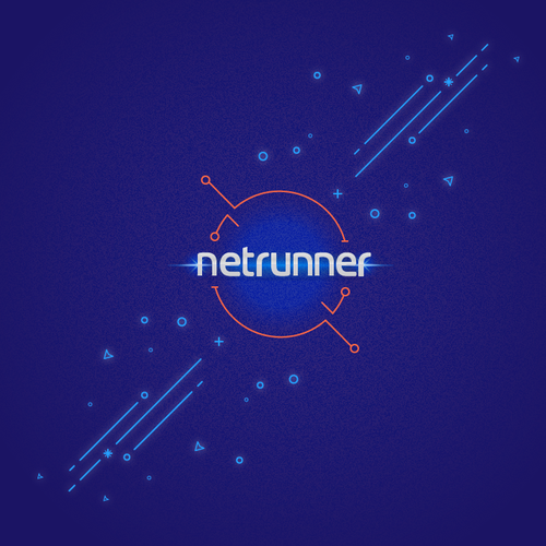 Wallpaper design with the title 'Netrunner wallpaper design'