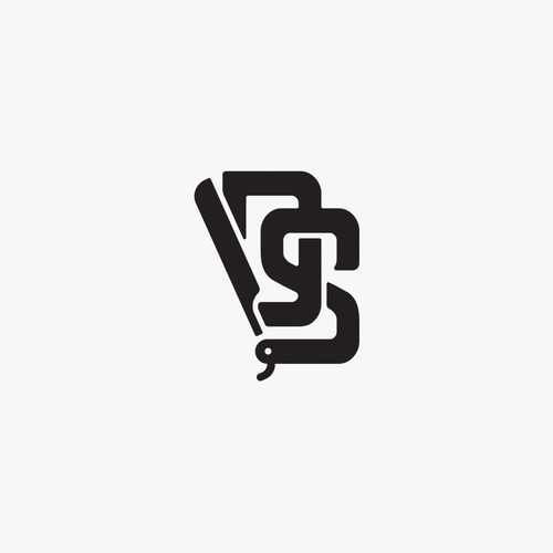 Barber design with the title '"DS" Barber Shop Iconic Logo'