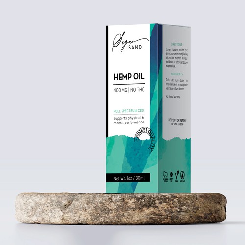 Beauty label with the title 'CBD Products for a Healthier Life style'