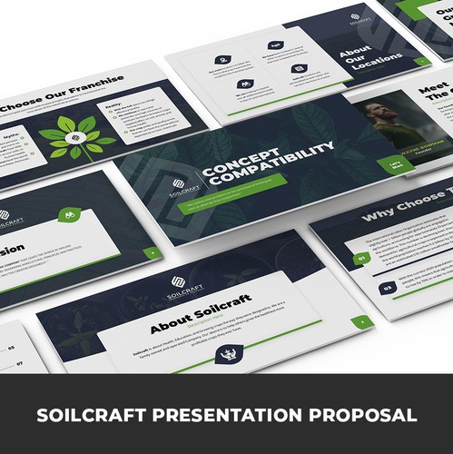 Presentation design with the title 'Agriculture Powerpoint Design'