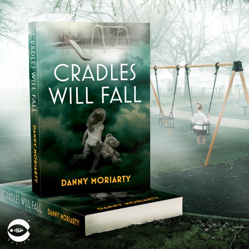 Mystery book cover with the title 'Book cover for "Cradles Will Fall" by Danny Moriarty'