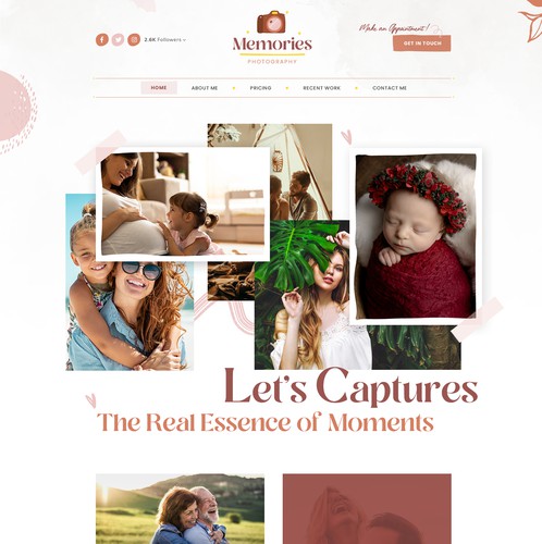 Outdoors design with the title 'Custom Wordpress Website for Photography Business'