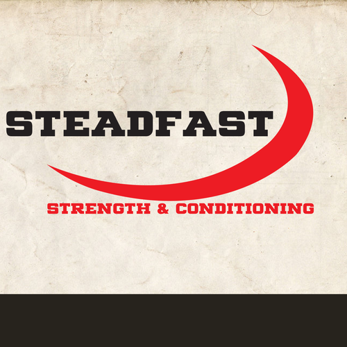 Muscle logo with the title 'Steadfast logo'