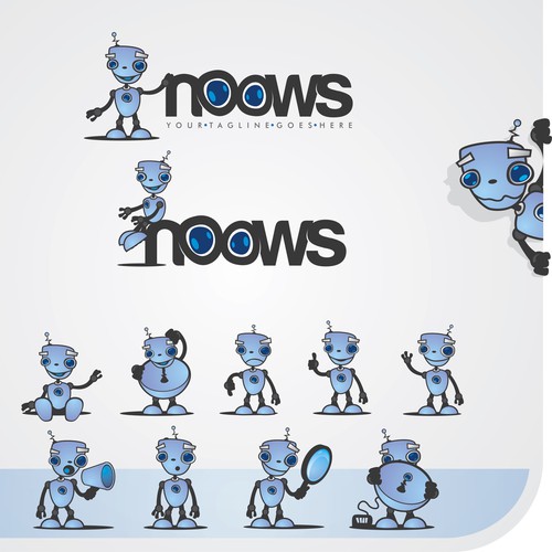 Robotics design with the title 'New logo wanted for noows'