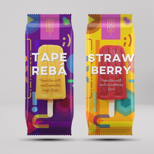 Popsicle design with the title 'packaging design for goovy popsicles'
