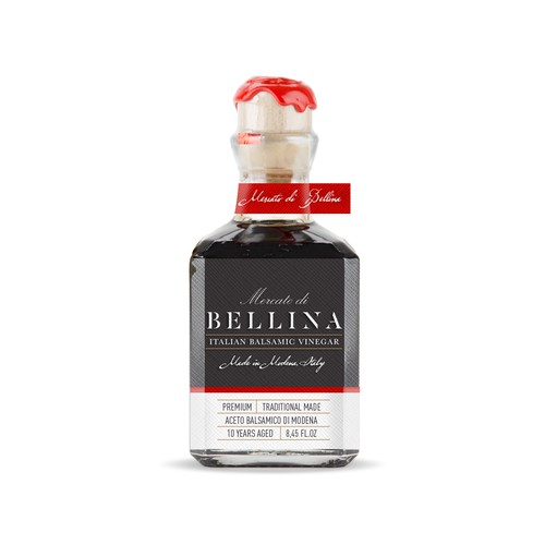 Olive oil label with the title 'Premium Balsamic vinegar'