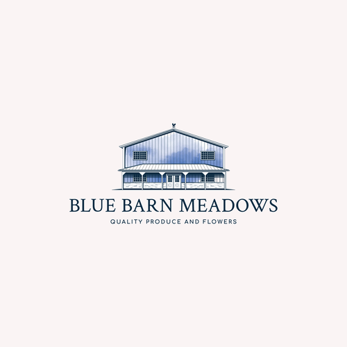 Delicate logo with the title 'Design for Blue Barn Meadows flower farm'