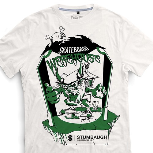 Skateboard t-shirt with the title 'T-shirt Illustration design'