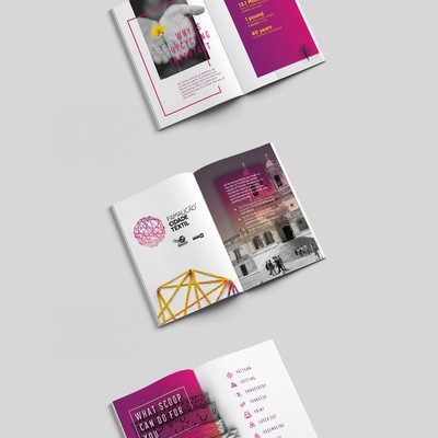 Gradient booklet/ brochure design for scoop.