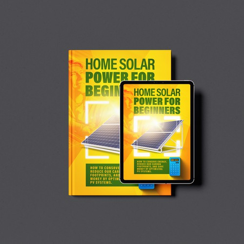 Solar panel design with the title 'book cover'