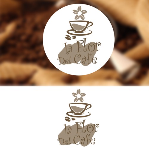 Bean logo with the title 'La Flor Del Cafe (The Coffee's Flower)'