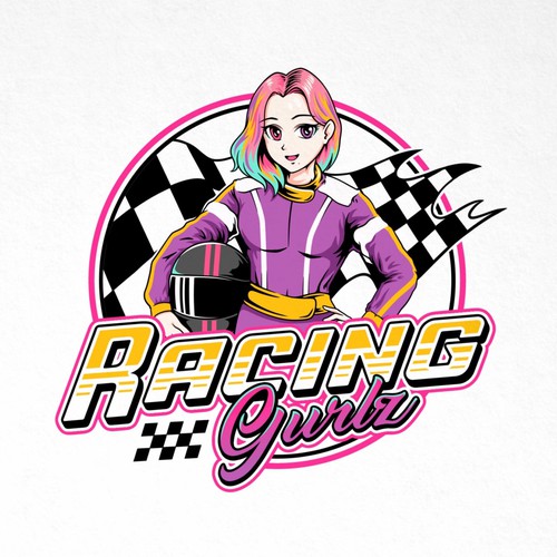 Anime logo with the title 'Anime style logo designs for Women Racing Shop'