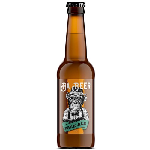 Hipster label with the title 'Ba Beer Label Design'