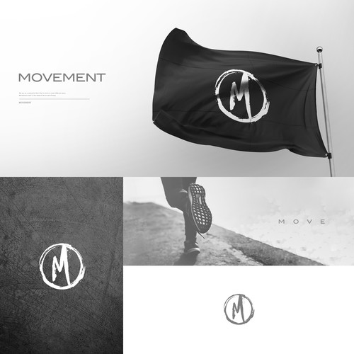 Brush stroke logo with the title 'Logo for Movement'