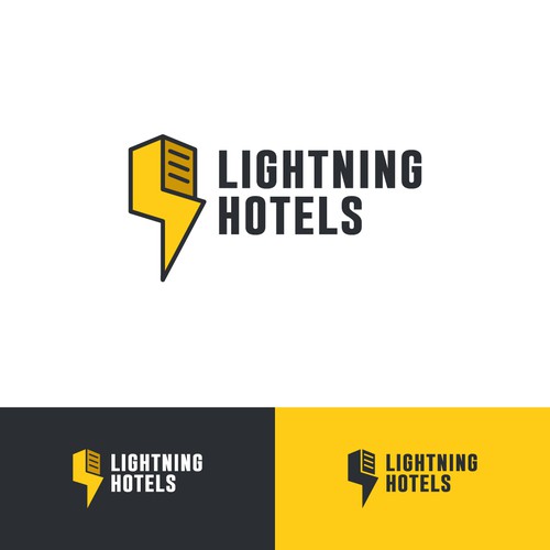 Lightning logo with the title 'Lightning hotel logo'