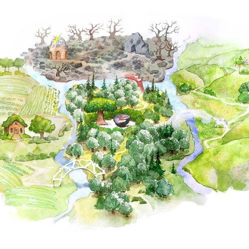 Paper illustration with the title 'Children`s book illustrations - "AriValiente"'