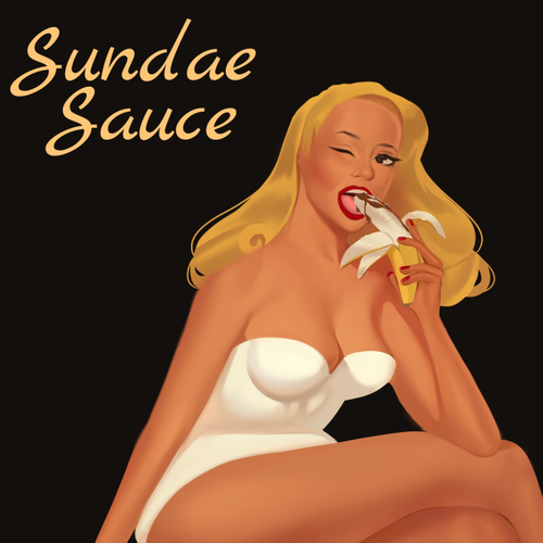 Painted packaging with the title 'Pinup Painted Card for Desert'