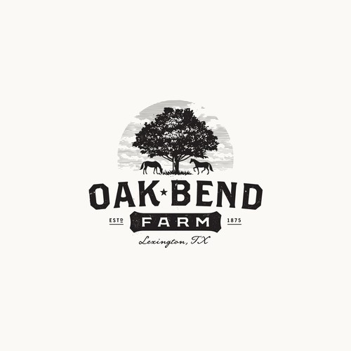 Horse brand with the title 'Oak Bend Farm'
