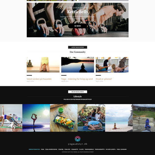 Yoga website with the title 'Yoga Shop '