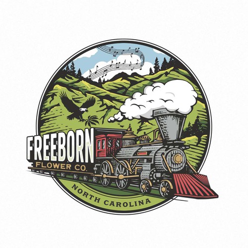 Design with the title 'Freeborn Flower Co'