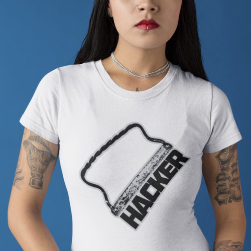Programming design with the title 'Hacker Tshirt'