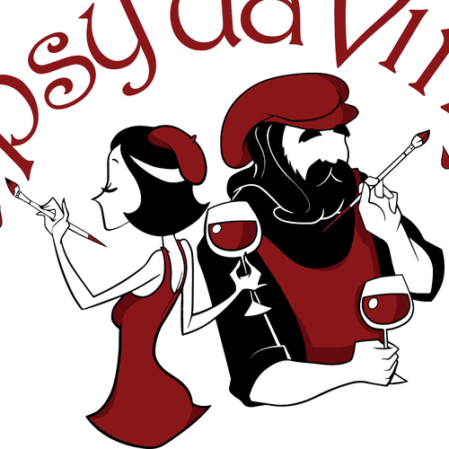 Wine illustration with the title 'Tipsy da Vinci'