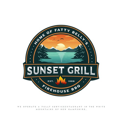 BBQ brand with the title 'Sunset Grill'