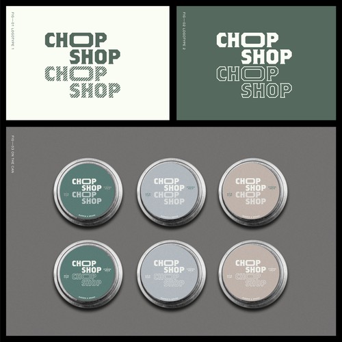 Typography label with the title 'Chop Shop — Hair Clay'