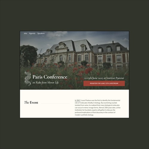 Conference design with the title 'Conference Event Landing Page Design'