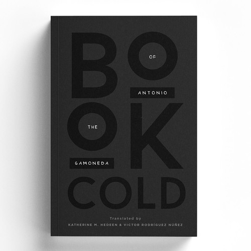 Poetry book cover with the title 'Book of the Cold '
