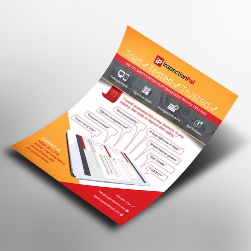 Safety design with the title 'Flyer for InspectionPal safety system'