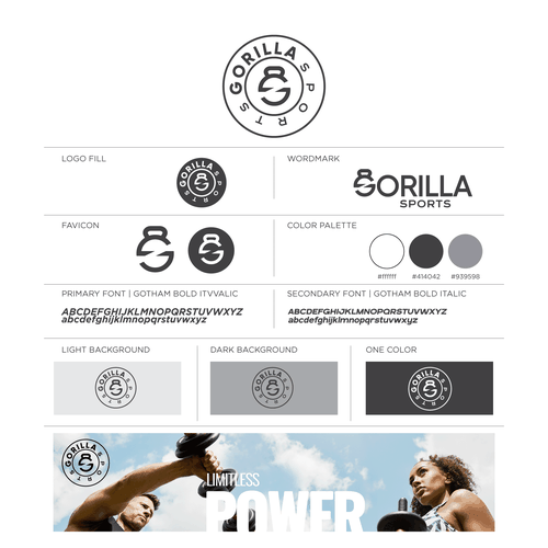 Favicon logo with the title 'Logo concept for Gorilla Sports'