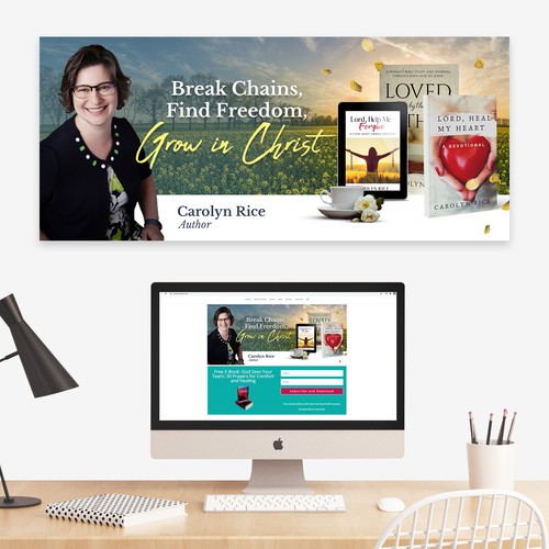 Header design with the title 'Carolyn Rice Website banner'