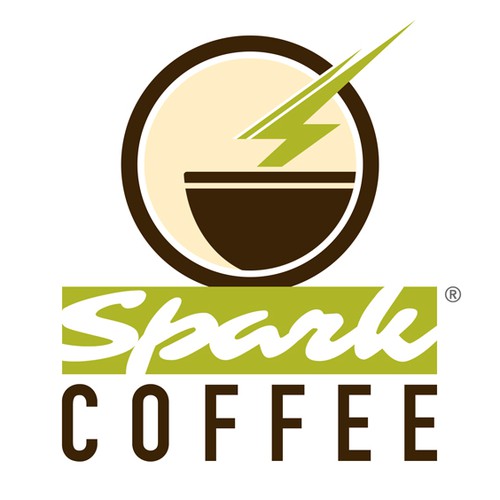 Coffee shop brand with the title 'Spark Coffee Logo'