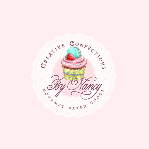 Bakery logo with the title 'Creative Confections by Nancy'