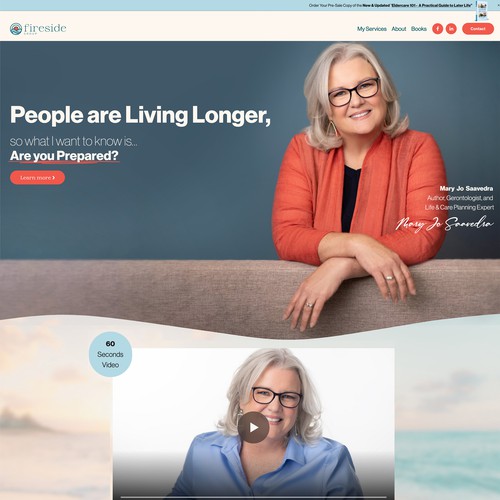 Workshop design with the title 'Mary Jo Saavedra - Fireside'