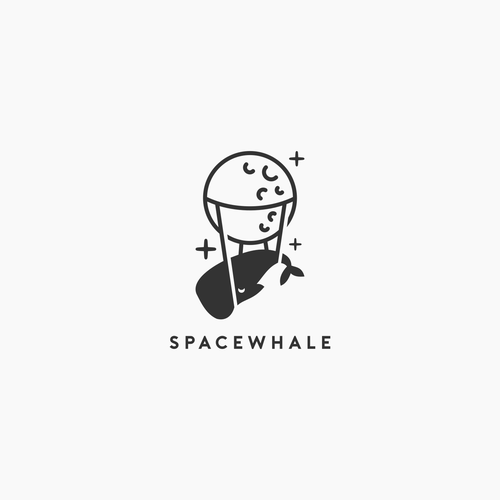Whale design with the title 'space whale logo'