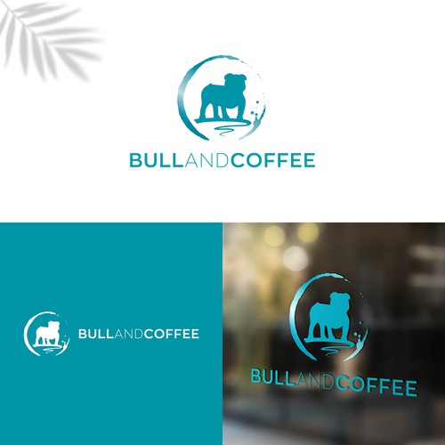 French bulldog design with the title 'Bull And Coffee'