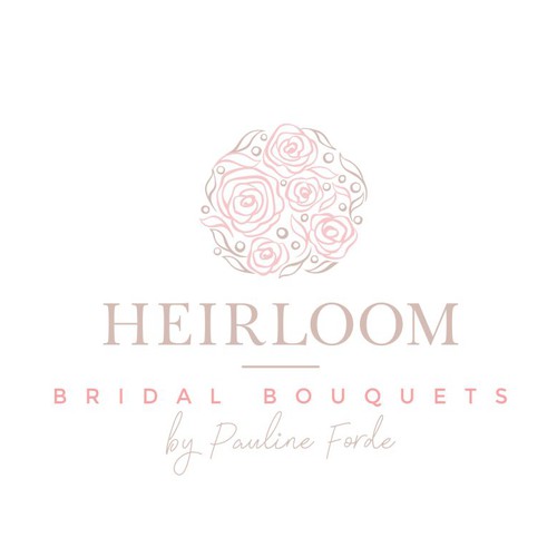Wedding logo with the title 'Elegant bridal bouquets logo'