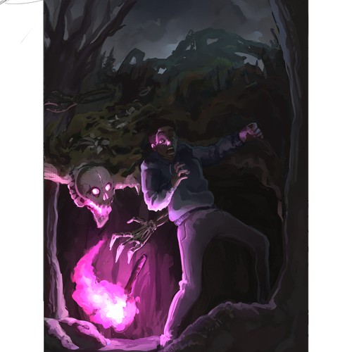 Forest artwork with the title ' forest scene'