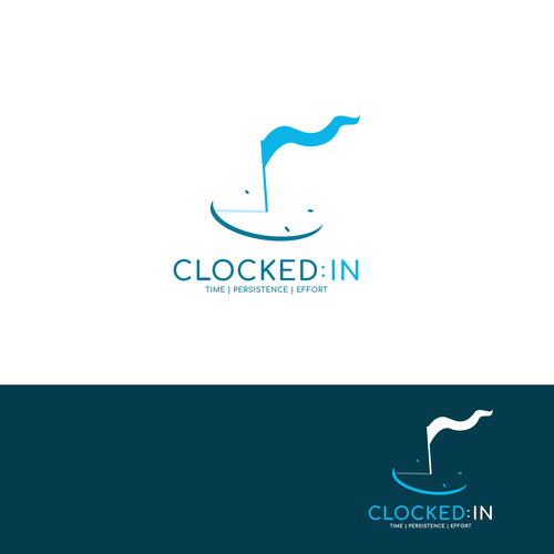 Clock logo with the title 'Clock and flag'
