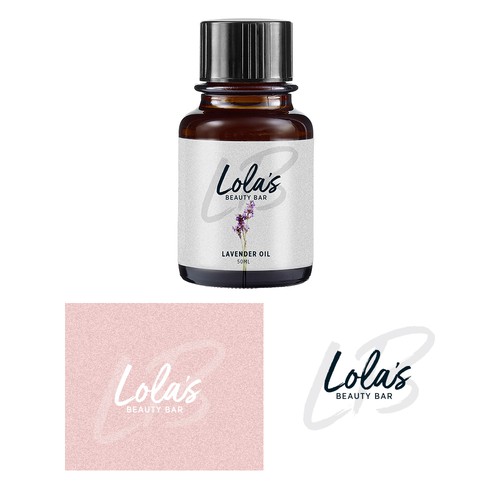 Brush stroke logo with the title 'Lola's Beauty Bar Logo'