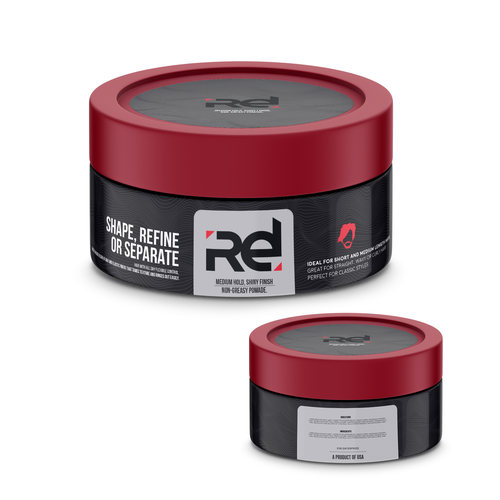 Abstract packaging with the title 'Pomade Packaging'