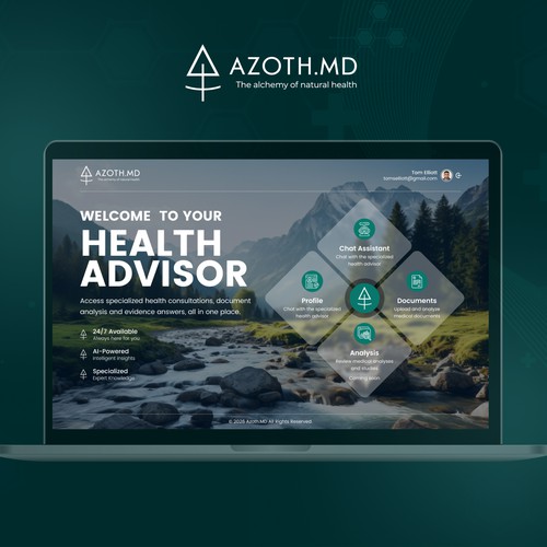 Medical website with the title 'Azoth.MD Health Advisor '