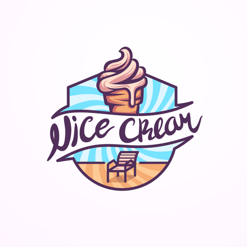 Ice cream brand with the title 'Nice Cream Logo Design'